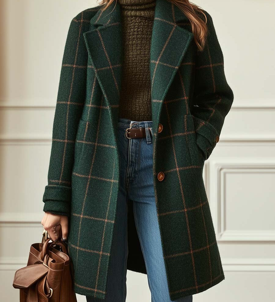 Leona – elegantni karirani kaput